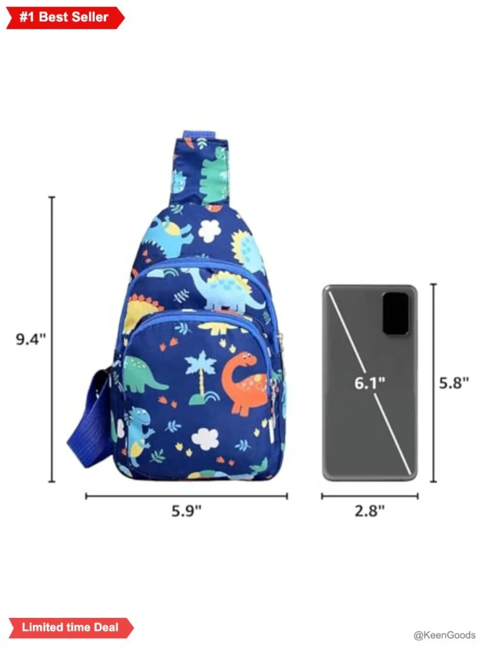 Kids Crossbody Sling Bag Small Nylon Adjustable Strap Travel Daypack